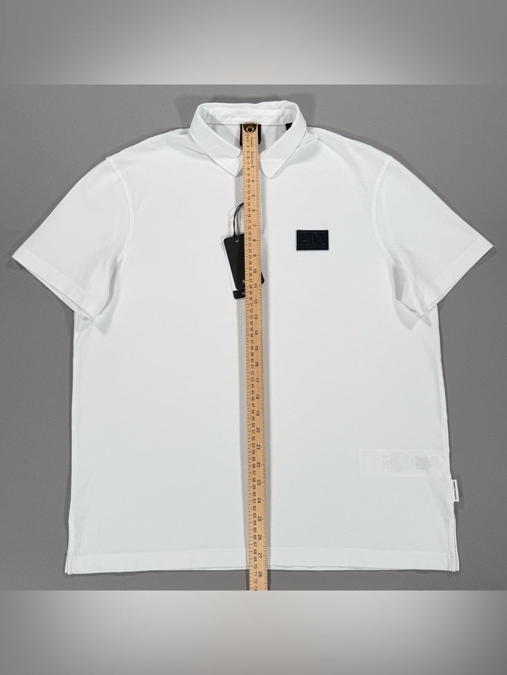 Armani Exchange Mens White Organic Cotton Short Sleeve Polo Shirt XL - Picture 8 of 8